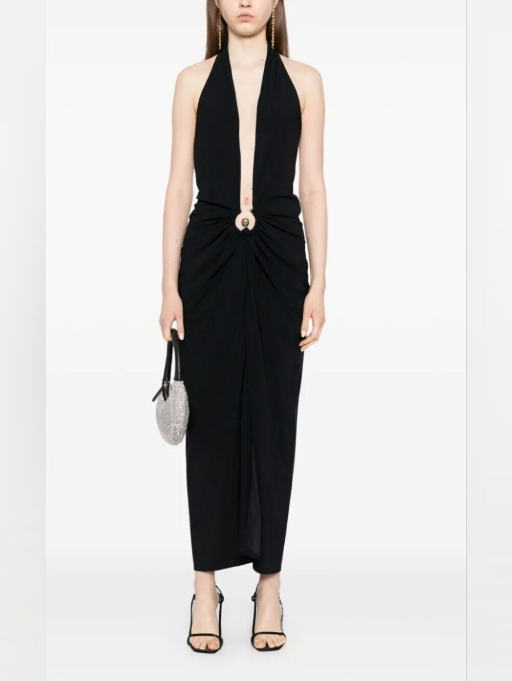 Christopher Esber pierced orbit halter slit dress Small